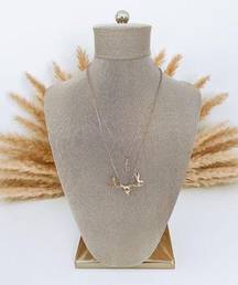 Head Gold Deer  Charm Necklace Western Antler Rustic Dainty Minimalist Jewelry