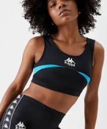 S // Kappa Black Blue Pink Football Efin Sports Bra