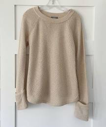 Beige Crewneck Knit Sweater