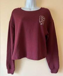 Love Tribe Blah Blah Blah Maroon Sweatshirt Sz L