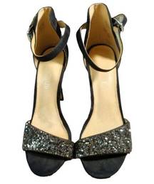 ALDO  Rhinestone Sparkle Open Toe Heels Size 9 EUC