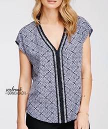 Forever 21 Beaded Mandala Print Blouse