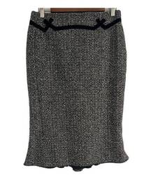 Karen Millen England Womens Gray Size 10 Wool Winter A-Line Knee Length Skirt