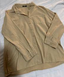 Tan Long Sleeve Button Down