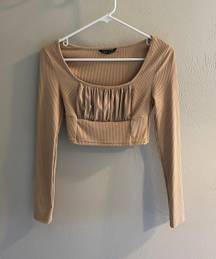 SheIn Ruched Long Sleeve Cropped Long Sleeve NWOT