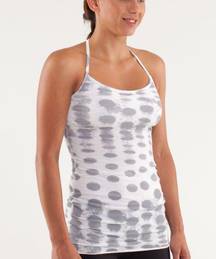 Lululemon  Diversity Tank in Seaside Dot White / Fossil Spaghetti Strap Shelf Bra