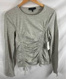 4/$25  NWT Derek Heart Ruched Long Sleeve Top L