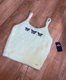 Hollister Fuzzy Butterfly Tank Top Shirt