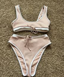 Forever 21 Light Pink Bikini Set High Waisted