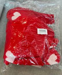 NWT  Kandy Boutique Love Me Or Not Heart Print Cardigan S-XL Red