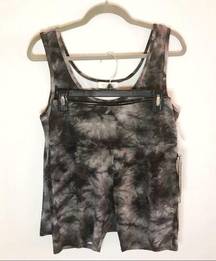 Rachel Zoe  Set Tie Dye Tank Top & Bike Shorts Set Sz M NWT Workout or Lounge