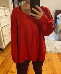 Oversized Red Knit Sweater