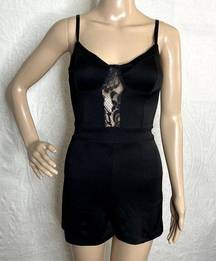 Black Lace Peekaboo Romper