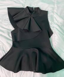 Black Ruffle Peplum Top