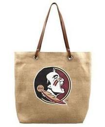 Florida State Seminoles FSU Burlap Market Tote Bag