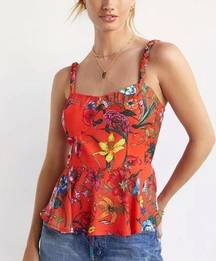 Anthropologie NWT  x Mare Mare Braided Floral Peplum Cami Top Sz. Small