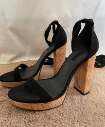 Forever 21 Black Tie Up Heels