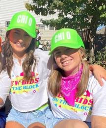 Chi Omega Green Trucker Hat