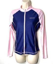 Tesla navy pink full zip scuba lightweigh jacket M