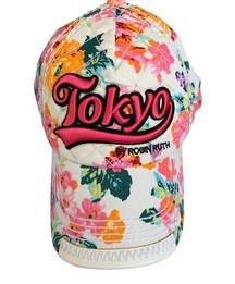 Robin Ruth  White Multicolor Floral Embroidered Tokyo Snapback Hat NWT