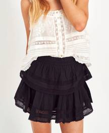 Black LoveShackFancy Ruffle Mini Skirt