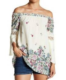 Tassels N Lace OTS Bell Sleeve Top - Size L - NWOT