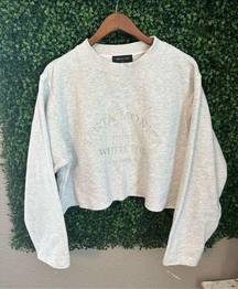 White Fox Boutique White Fox Raw Hem Cropped Crewneck Size M/L