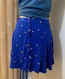 Freebird Blue Penguin Print Skirt