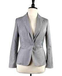 Worthington Women’s Plus Pant Suit Blazer Peplum Single Button Gray Size 14