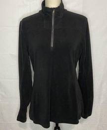 Alpine Design Fleece 1/4 Zip Pullover Size Large Black Womens