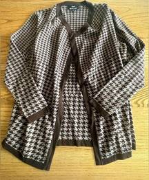 Houndstooth Sweater Dennis By Dennis Basso Women’s Size‎ Medium Brown Cream