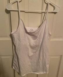 oscar de la rent white built in bra cami