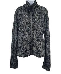 Alpine Pro Outdoor Zip Up Hooded Jacket Paisley Print Athletic Outdoor Large