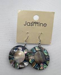 Jasmine Women Natural Colorful Abalone Shell Earrings Classic Classy