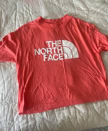 Orange North Face Cropped T Shirt