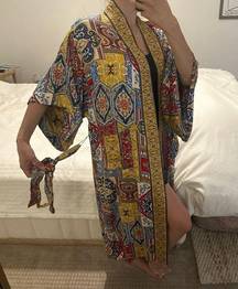 Robe with waist tie haute hippie bohemian pattern fancy loungewear California