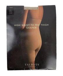 NWT Talbots Body Shaper High Waisted Mid Thigh Stretch Shorts in Nude Size Small