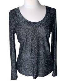 Talula Aritzia snakeskin long sleeve blouse