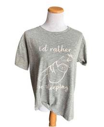 New Womens Sadie & Sage Boutique Heathered Knot Front Sloth Burnout Tee Top - S