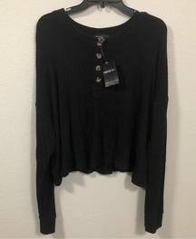 Forever 21  NWT Waffle Knit Cropped Long Sleeve Shirt women's size 3X