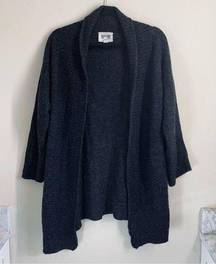 Nation Alpaca Double Breasted Open Front Sweater Cardigan Grey size S