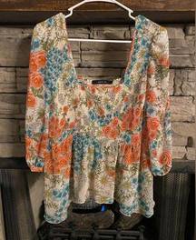 Ark & Co floral boho top