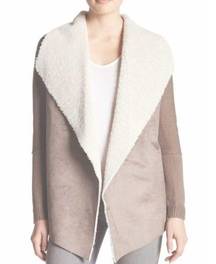 💕NORDSTROM MADISON & LOLA💕 Faux Shearling Jacket ~ Mocha & Beige Medium M