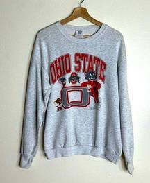 Delta Vintage  Ohio state 90s Tom and Jerry pullover crew neck sweatshirt size XL