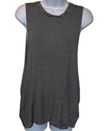 Honey Punch EUC Black White Stripe Sleeveless Top Sz M