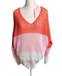 Crochet back knot coral sweater 143story by line up new