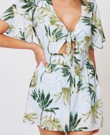 Peach Love California Palm Short Romper