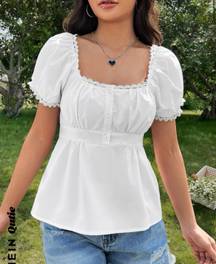 SheIn White Babydoll Top