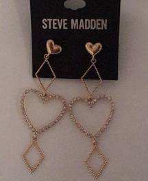 Steve Madden Hearts & triangles Crystals  Earrings