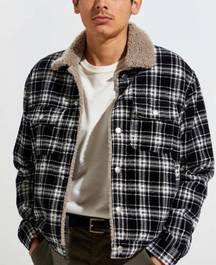 Urban Outfitters Flannel Sherpa Bomber Jacket